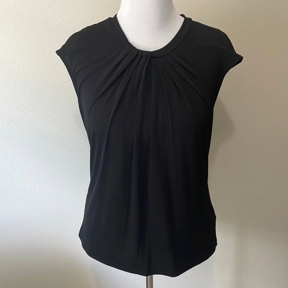 Liz Claiborne Medium Black Sleeveless Dress Blouse with Zipper Detail in Back - Picture 1 of 6